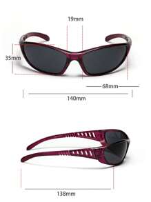 环绕式时尚眼镜 街头太阳镜 沙滩配饰 女士沙滩配饰 眼镜 太阳镜 基本款 秋冬女士服装 商务休闲 夏季海滩度假、户外、旅行礼品 - 紅色 - 查看 7