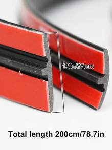 2pcs Sound Proof Sealing Car Window Edge Strip Sticker - Black - View 3