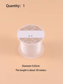 0.2-0.6 毫米透明無彈性尼龍串珠繩線釣魚線用於珠寶製作用品 - 白色 - 查看 3