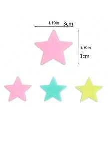 100 piezas Decoración mural brillante en oscuro con patrón de estrella moderno PVC para casa - Multicolor - Ver 4