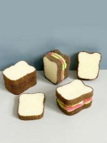 1 pieza Estropajo con pan diseño limpieza moderno de plástico para casa - Marrón - Ver 4