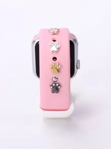 4入組男士女士銀色和金色鋅合金爪形裝飾錶帶裝飾環用於手錶裝飾 - 黑色 - 查看 1