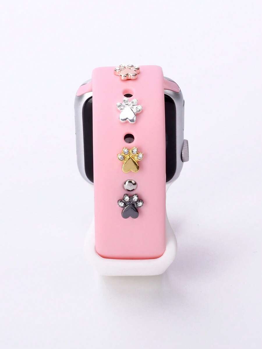 4入組男士女士銀色和金色鋅合金爪形裝飾錶帶裝飾環用於手錶裝飾 - 黑色 - 查看 1