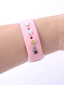 4入組男士女士銀色和金色鋅合金爪形裝飾錶帶裝飾環用於手錶裝飾 - 黑色 - 查看 6