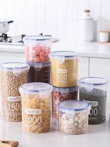 1pc PP Food Storage Jar, Daily Clear Multi-size Food Storage Container For Kitchen - Clear - View 1