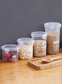 1pc PP Food Storage Jar, Daily Clear Multi-size Food Storage Container For Kitchen - Clear - View 3