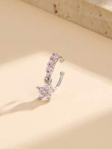1 chiếc mặt dây chuyền hoa thời trang & dễ thương đính đá Cubic Zirconia hình vòng mũi trang sức cho phụ nữ ngày lễ tình nhân - Nhiều màu - Xem 1