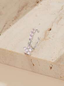 1 chiếc mặt dây chuyền hoa thời trang & dễ thương đính đá Cubic Zirconia hình vòng mũi trang sức cho phụ nữ ngày lễ tình nhân - Nhiều màu - Xem 2