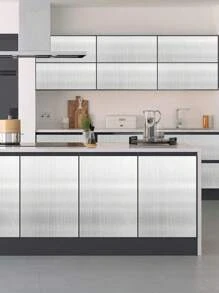 1 cuộn giấy dán tường màu trơn - Bạc - Xem 2