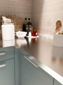 1 cuộn giấy dán tường màu trơn - Bạc - Xem 6