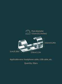20pcs Cable Clips For Desktop Charging Data Line Cord Organizer Cable Winder For Headphone, Computer Wire, Power Cord For Bed And Office Management - Clear - View 6