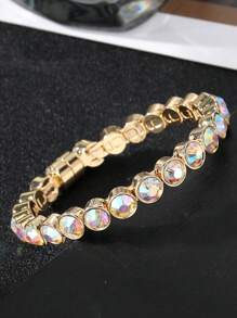 1入組歐式和美式風格時尚奢華磁吸鋼絲彈性手鐲 - 彩色 - 查看 1