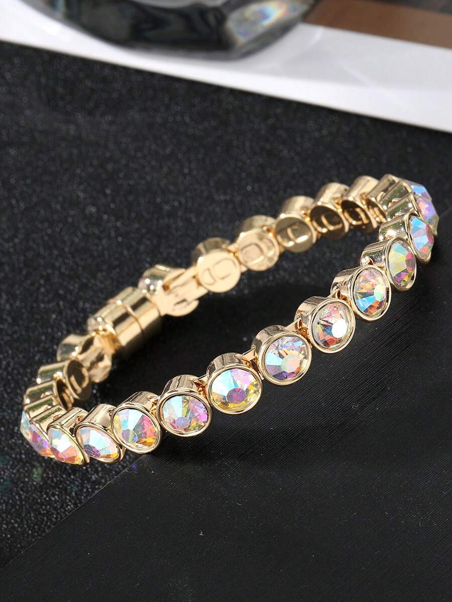 1入組歐式和美式風格時尚奢華磁吸鋼絲彈性手鐲 - 彩色 - 查看 1