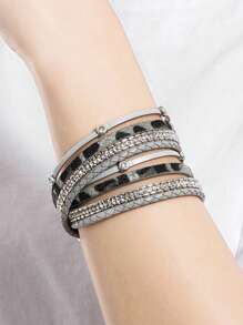 1 Boho PU Polyurethane Đá Trang Trí Lớp Vòng Tay Cho Nữ Cho Cuộc Sống Hàng Ngày - Nhiều màu - Xem 2