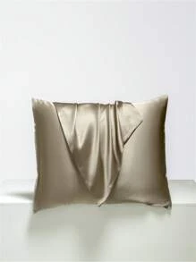 1 Pc White/Coffee Gold/Blue/Beige/Champagne 22mm 100% Mulberry Silk Pillowcase, Size: 48*74cm/50*70cm/50*75cm/60*60cm/70*70cm/51*91cm - Coffee Brown - View 1