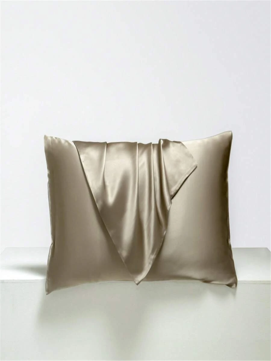 1 Pc White/Coffee Gold/Blue/Beige/Champagne 22mm 100% Mulberry Silk Pillowcase, Size: 48*74cm/50*70cm/50*75cm/60*60cm/70*70cm/51*91cm - Coffee Brown - View 1