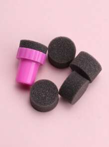FULL BEAUTY 易於存放美甲海綿10入組塑膠圓形指甲壓模適用於美甲沙龍 - 黑與白 - 查看 5