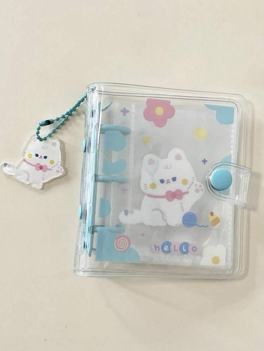 1入組卡通圖形活頁相冊可愛便攜式照片存儲盒用於存儲照片、卡片存儲 - 彩色 - 查看 1