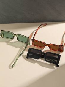 3 副装塑料方形框架时尚眼镜