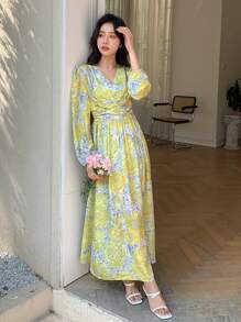 DAZY Floral Print Ruched Front Dress - Multicolor - View 4