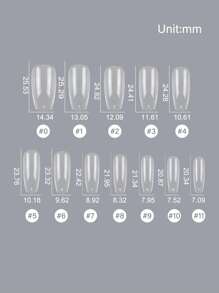 120入組長棺材透明假指甲透明全覆蓋，適合家庭美甲沙龍，打造迷人魅力 - 無色 - 查看 3