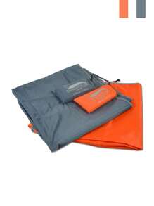 1pc Slogan Graphic Picnic Mat, Modern Polyester Two Tone Picnic Blanket For Outdoor - Grey - View 1