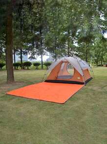 1pc Slogan Graphic Picnic Mat, Modern Polyester Two Tone Picnic Blanket For Outdoor - Grey - View 2