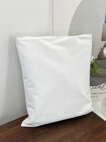 Túi tote đeo vai in họa tiết tối giản cho nữ - trắng - Xem 3