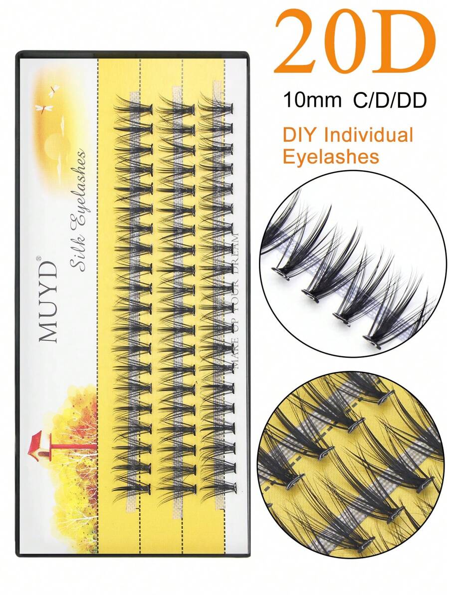 1盒10mm20D人造貂皮單個睫毛 - 黑色 - 查看 1