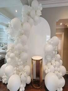 20pcs Latex 12 Inch Balloon, Minimalist Plain Color Decorative Balloon For Home, Party - White - View 6