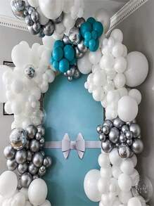 20pcs Latex 12 Inch Balloon, Minimalist Plain Color Decorative Balloon For Home, Party - White - View 8