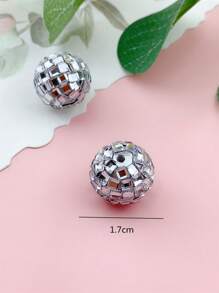 2入組/套亞克力全水鑽迪斯科球DIY珠子DIY首飾製作 - 白色 - 查看 3