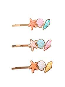 3 cái Phụ nữ trang trí sao biển & vỏ sò Pin Bobby thời trang để trang trí tóc - Nhiều màu - Xem 2