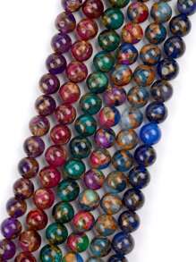 1串4-12毫米景泰藍DIY珠子15英寸 - 紫色 - 查看 1