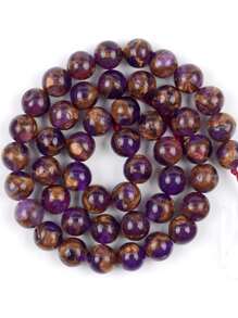 1串4-12毫米景泰藍DIY珠子15英寸 - 紫色 - 查看 3