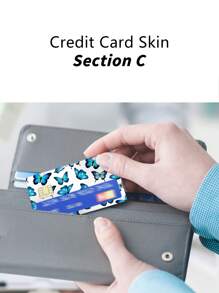 1set Butterfly Pattern Front & Rear Credit Card Sticker - Multicolor - View 4