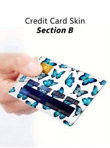 1set Butterfly Pattern Front & Rear Credit Card Sticker - Multicolor - View 5