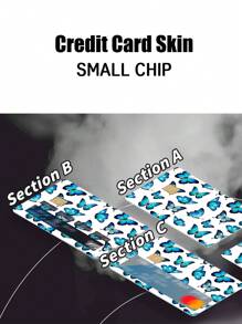 1set Butterfly Pattern Front & Rear Credit Card Sticker - Multicolor - View 6