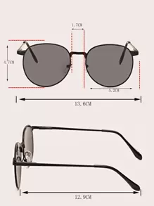 1 Pair Unisex Metal Frame Retro Pilot Style Decorative Fashion Glasses, Suitable For Casual, Party, Daily Wear, Vacation, Beach, Outdoor Travel For Summer Beach Vacation,Outdoor,Travel - Black - View 4
