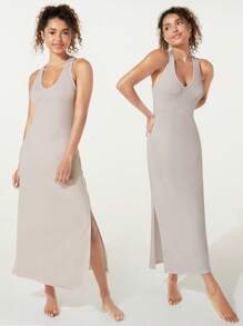 GLOWMODE Ribbed Modal Goddess Activewear Maxi Dress