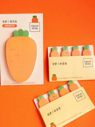 แผ่นกระดาษติดด้วยตนเอง รูป แครอท เหนียว การ์ตูน สำหรับ นักเรียน 1 ชิ้น