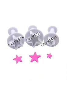 3入組星形設計餅乾印章 - 白色 - 查看 6