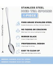 4 piezas Cuchara de acero inoxidable - Plateado - Ver 8