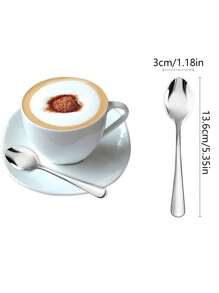 8pcs/set Plain Stainless Steel Spoon, Minimalist Silver Dinner Spoon For Dinner Table - Silver - View 6