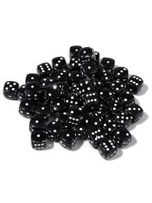 30入組/套8mm時尚骰子設計DIY珠子適合女士DIY首飾製作 - 黑色 - 查看 1