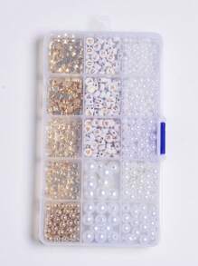 15格/盒人造珍珠和字母珠寶diy手鍊套裝 - 彩色 - 查看 1