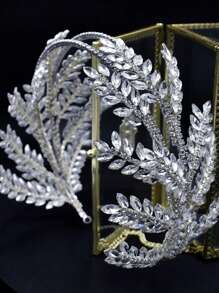 1pc Bridal Tiara Decorated With Rhinestones - Silver - View 5