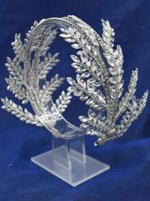 1pc Bridal Tiara Decorated With Rhinestones - Silver - View 7