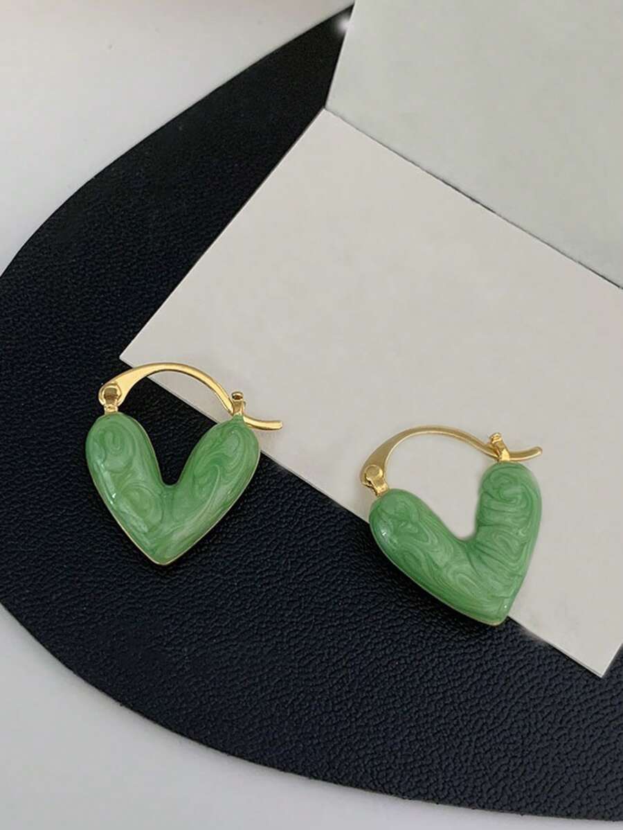 1 Đôi Thời Trang Đồng Trang Trí Hình Trái Tim Đôi Khuyên Tai Vòng Cho Nữ Cho Cuộc Sống Hàng Ngày - Nhiều màu - Xem 1