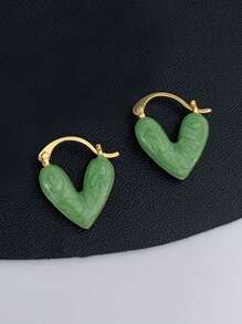 1 Đôi Thời Trang Đồng Trang Trí Hình Trái Tim Đôi Khuyên Tai Vòng Cho Nữ Cho Cuộc Sống Hàng Ngày - Nhiều màu - Xem 2